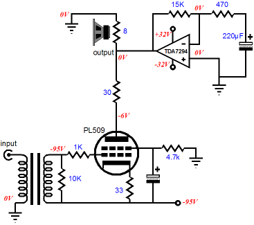 van Doorn OTL amplifier with the solid-state amplifier's input grounded