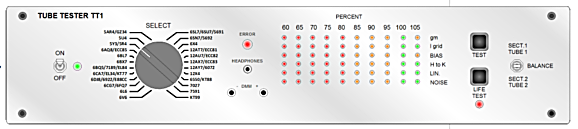 tube tester front panel