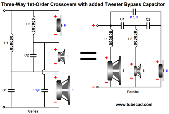 uxcell 2 x 180W 3-Way Crossover Filters Frequency Divider 